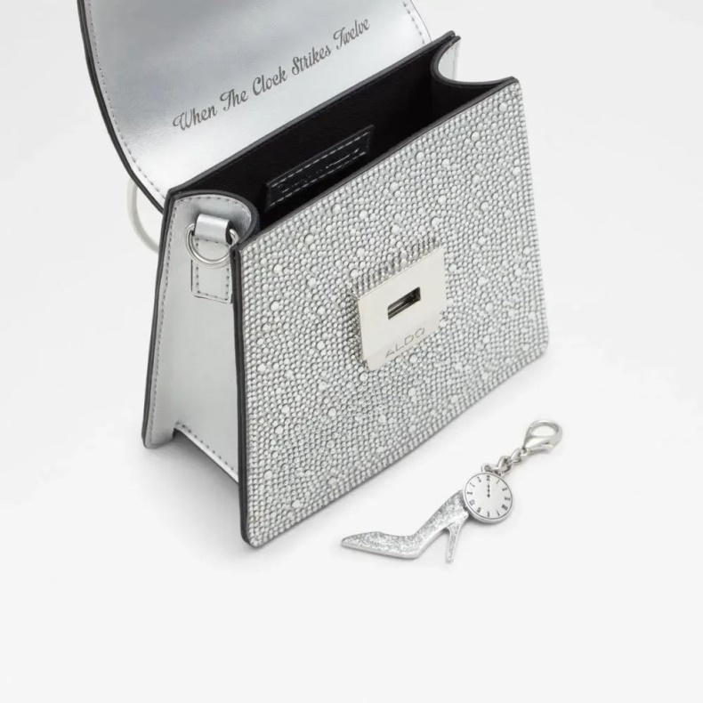 Aldo Mode Lys Sølv Frerissi Håndtaske Til Kvinder Med Tophåndtag