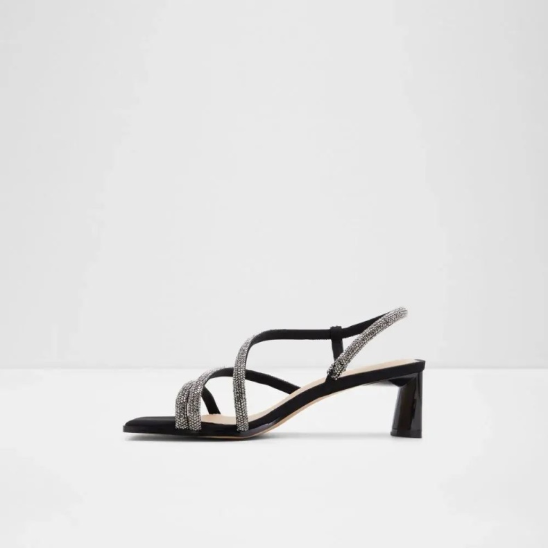 Gannateriel Kvinders Sling Back Hælede Sandal Fashion Sort Aldo