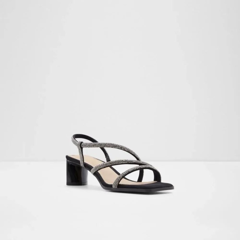 Gannateriel Kvinders Sling Back Hælede Sandal Fashion Sort Aldo
