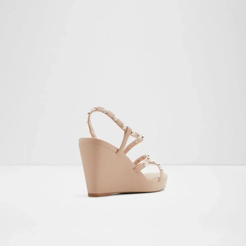 Aldo Fashion Bone Grandede Kvinders Sling Back Wedge Sandal Fashion Aldo