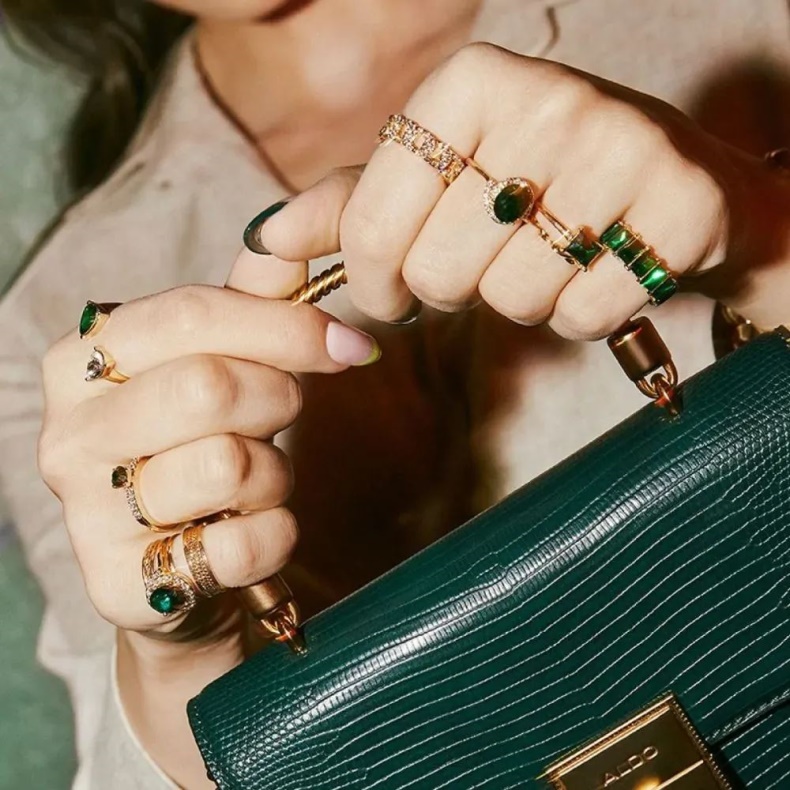 Mørkegrøn Mode Aldo Gwareri Tilbehørsring Til Kvinder