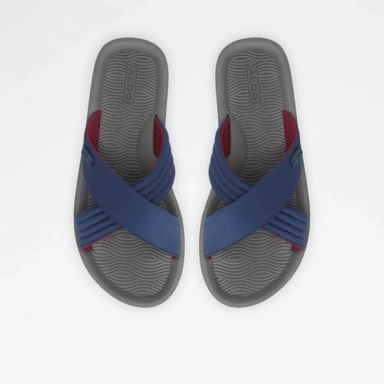 Inderpaul Mænds Flad Casual Slide Sandal Aldo Mode Marineblå