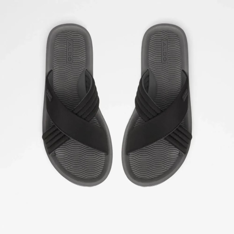 Inderpaul Mænds Flad Afslappet Slide Sandal Mode Aldo Andet-sort