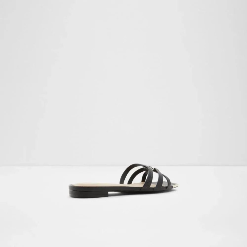 Fashion Sort Aldo Kedauwen Flad Slide Sandal Til Kvinder