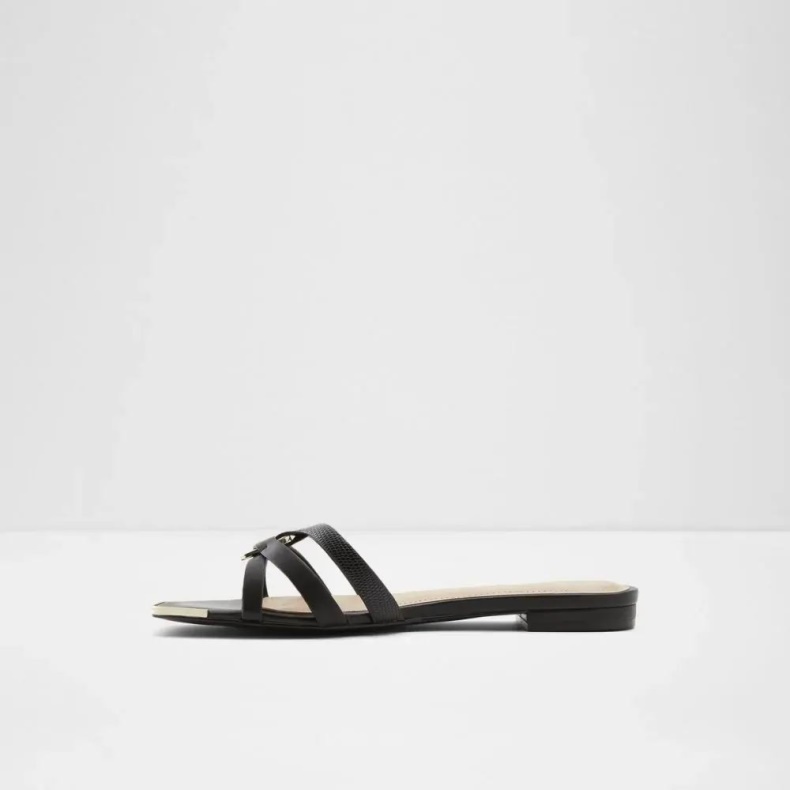 Fashion Sort Aldo Kedauwen Flad Slide Sandal Til Kvinder