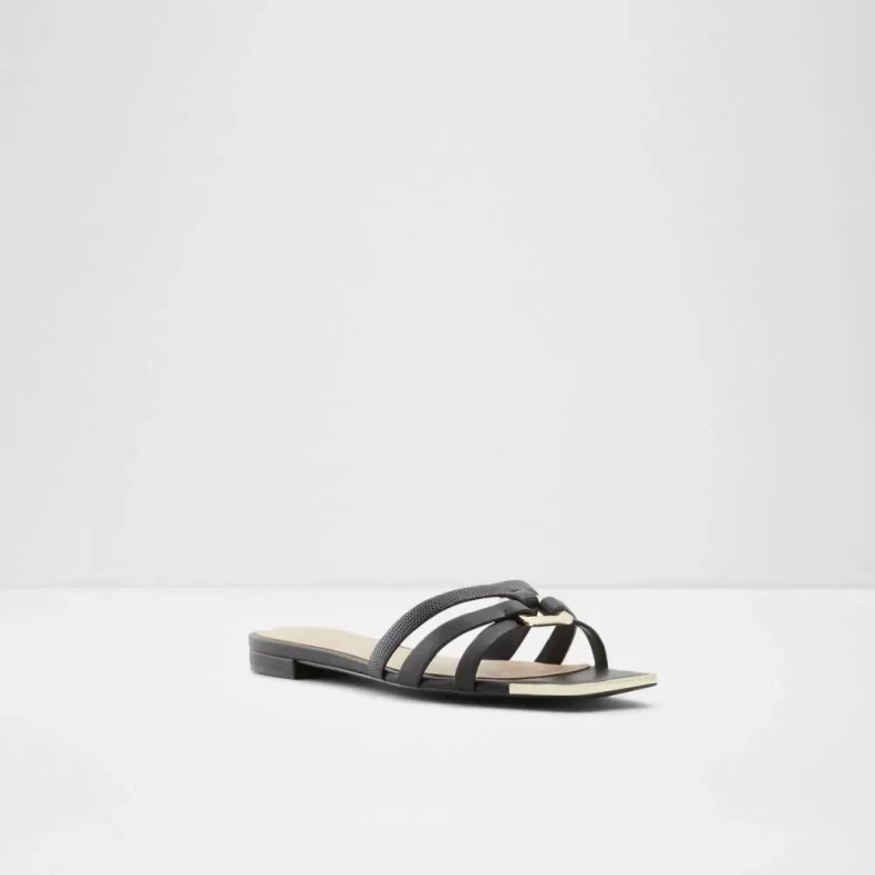 Fashion Sort Aldo Kedauwen Flad Slide Sandal Til Kvinder