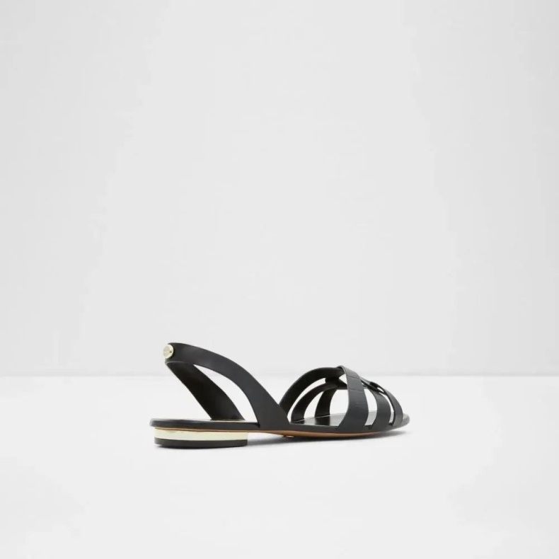 Aldo Fashion Sort Khristen Flad Sandal Til Kvinder