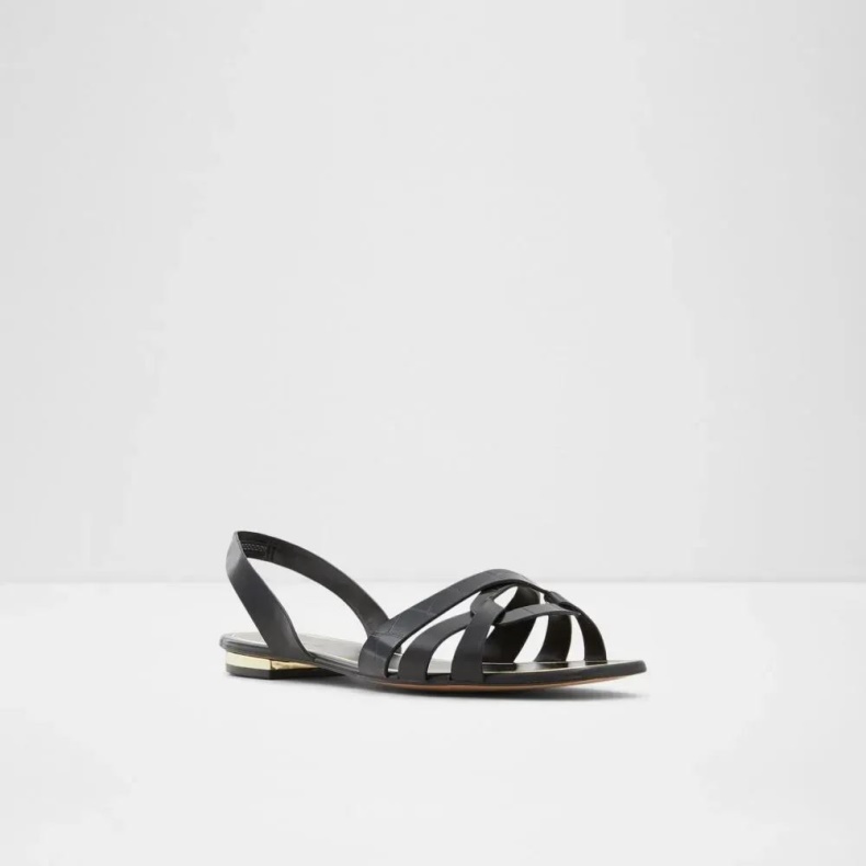 Aldo Fashion Sort Khristen Flad Sandal Til Kvinder