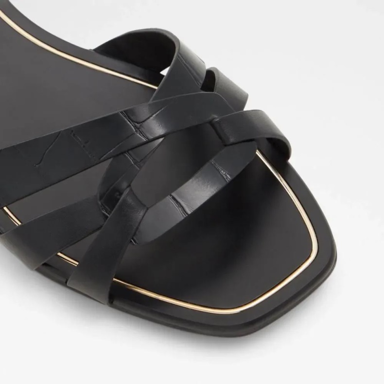 Aldo Fashion Sort Khristen Flad Sandal Til Kvinder