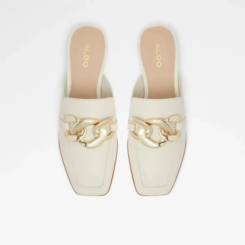 Aldo Mode Anden Hvid Lamina Slip-on Muldyr Til Kvinder
