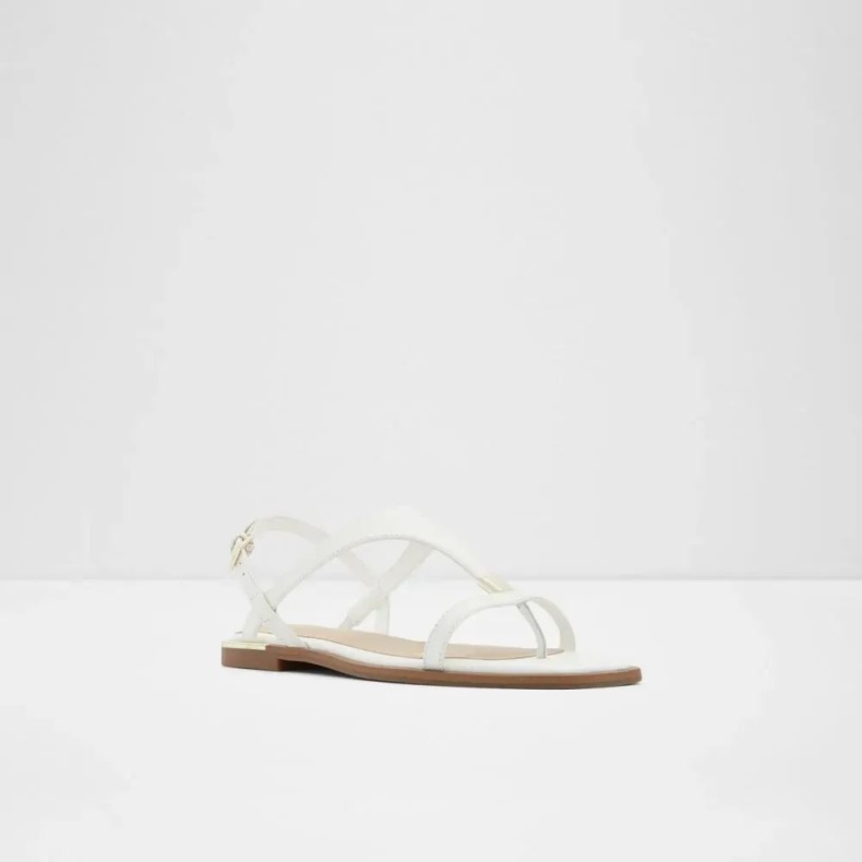 Legadith Kvinders Flad String Sandal Mode Hvid Aldo