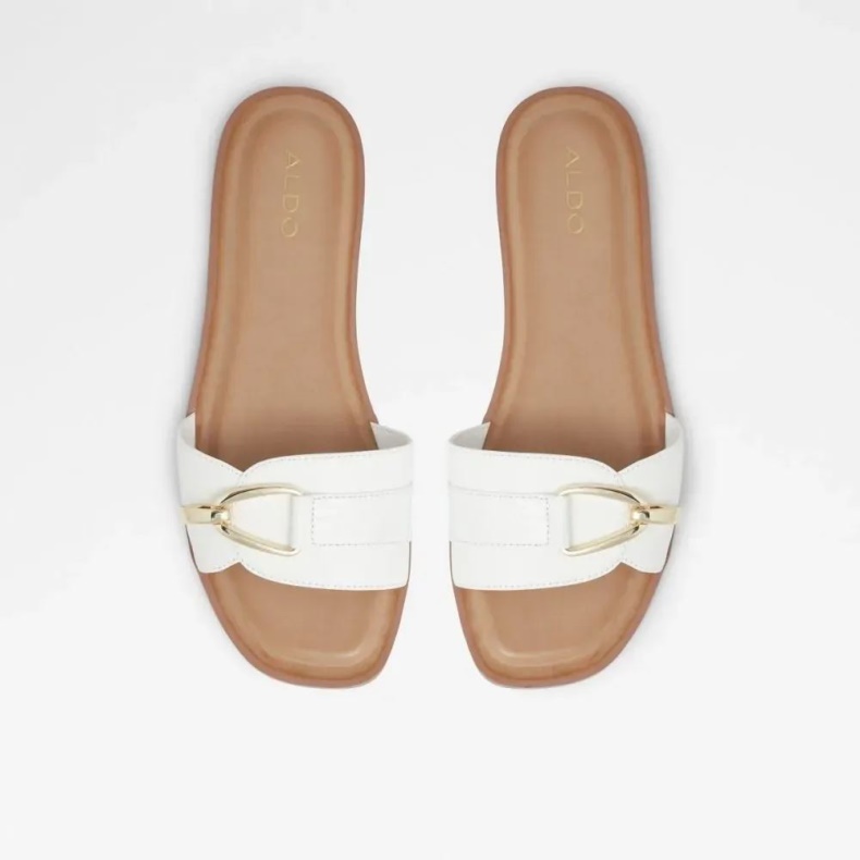 Magda Kvinders Firkantet Tå Slide Sandal Aldo Mode Andet-hvid