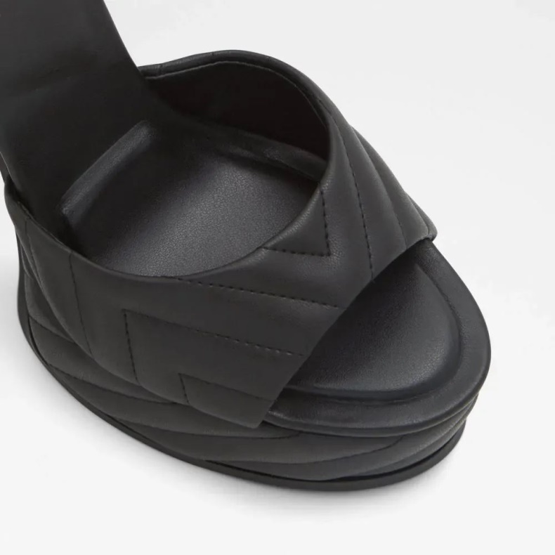 Mode Sort Aldo Milena Quiltet Platformssandal Til Kvinder