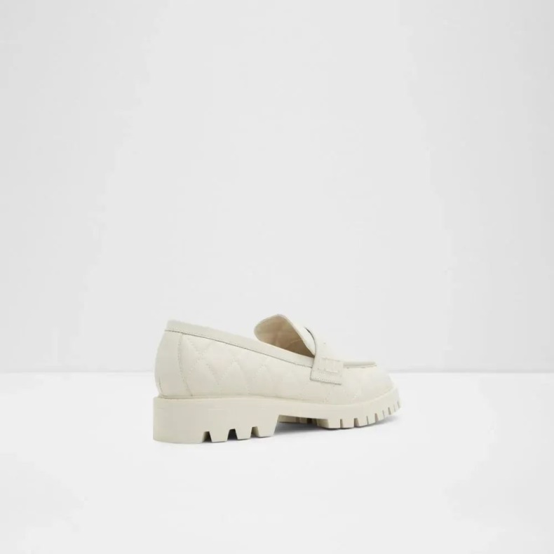 Fashion Aldo Moxy Dame Quiltet Lug Sole Loafer Hvid