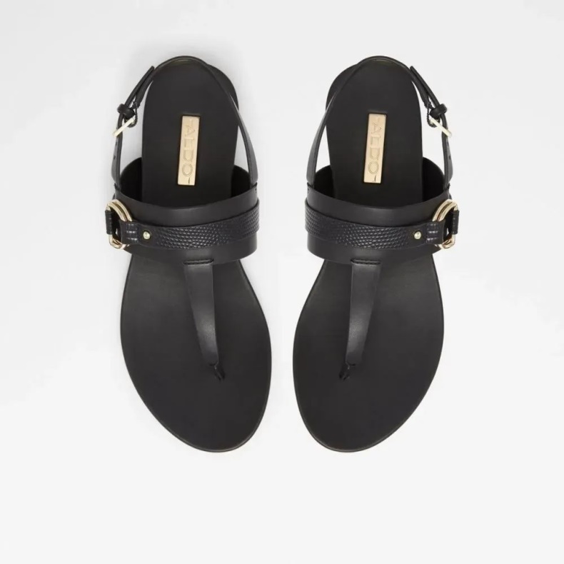 Pandra Kvinders Flade Hæle Sandal Mode Aldo Sort