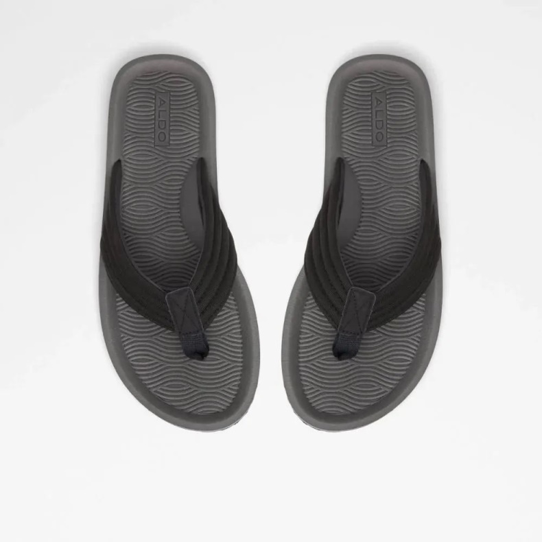 Fashion Aldo Andet-sort Proicien Flad String Sandal Til Mænd