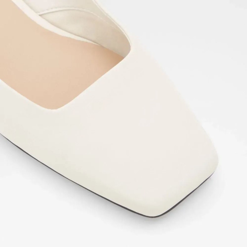 Mode Aldo Hvid Pridiaflex Kvinders Flad Mule Slip On