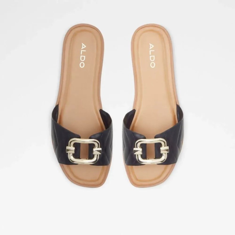 Sort Mode Aldo Qelajar Flad Sandal Med åben Tå Til Kvinder