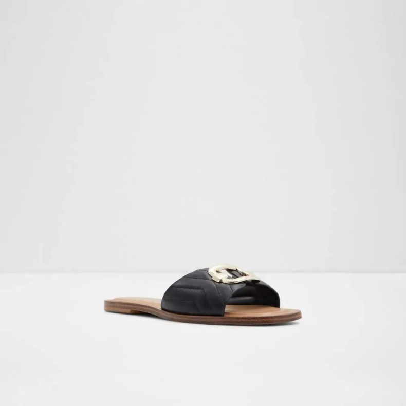 Qelajar Kvinders Flad Slide Sandal Fashion Aldo Sort