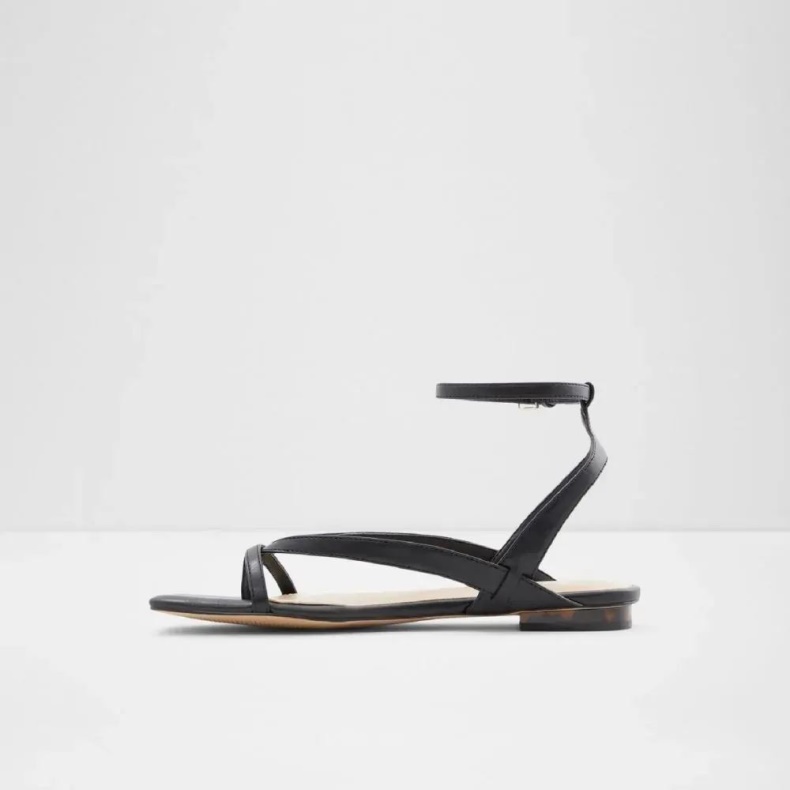 Mode Sort Rhigoni Kvinders Flad Ankelrem Sandal Aldo