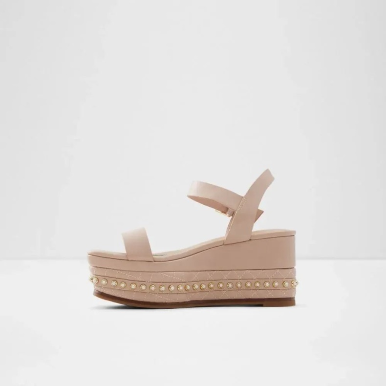 Aldo Lys-pink Mode Selia Flatfowedge Sandal Til Kvinder