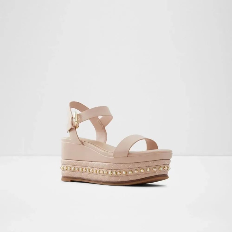 Aldo Lys-pink Mode Selia Flatfowedge Sandal Til Kvinder