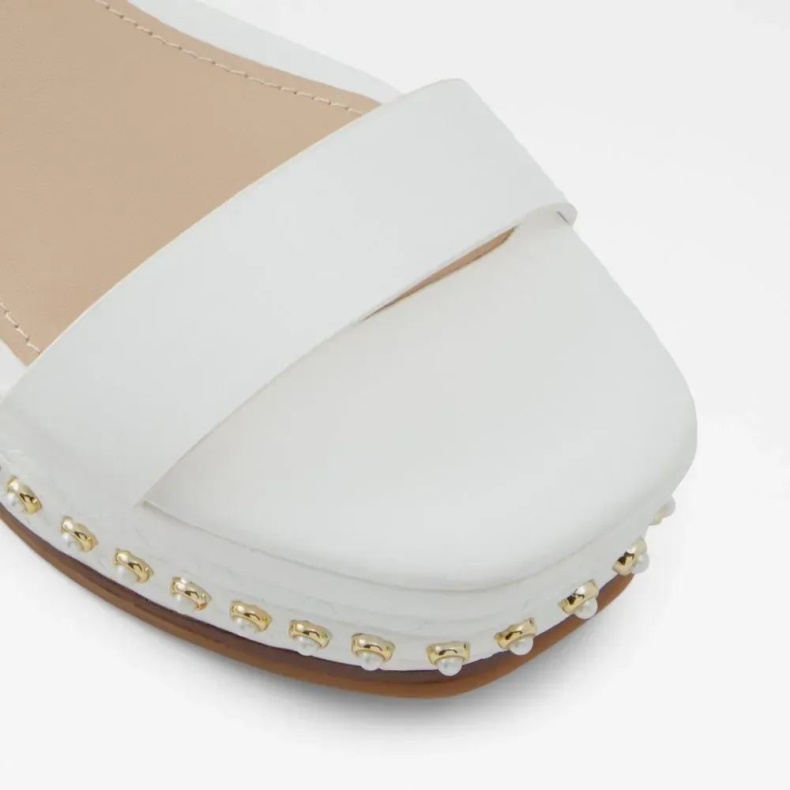 Mode Aldo Hvid Selia Flatfowedge Sandal Til Kvinder