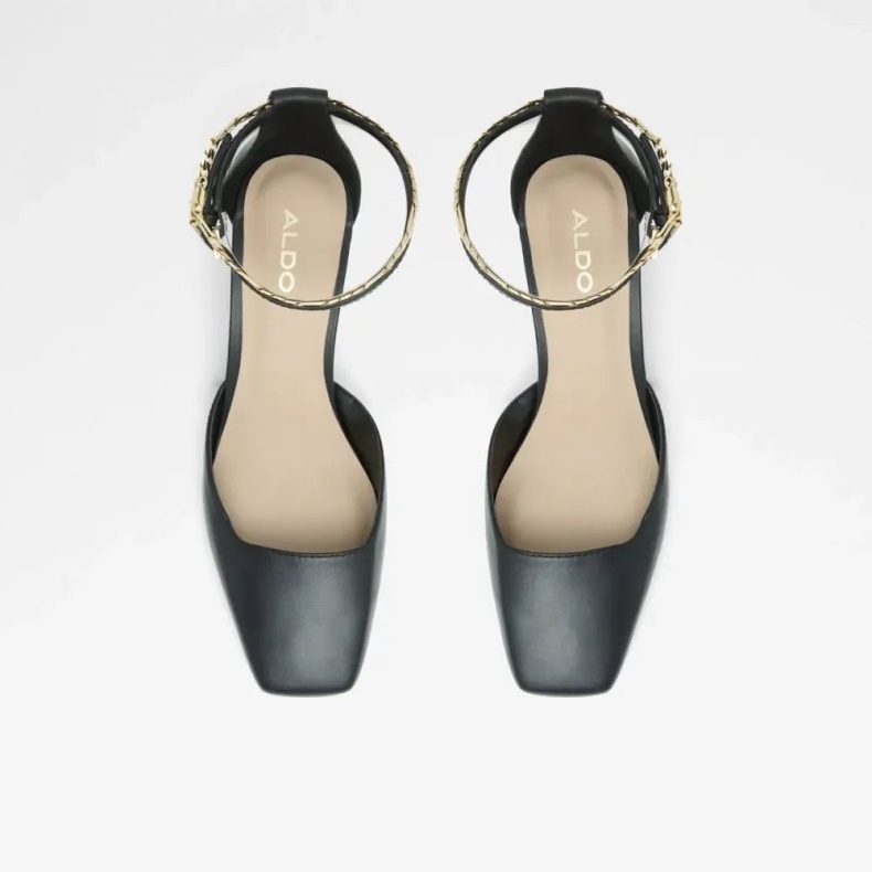 Sort Aldo Fashion Softie Kvinders Ankelrem Midt Blok Hæl