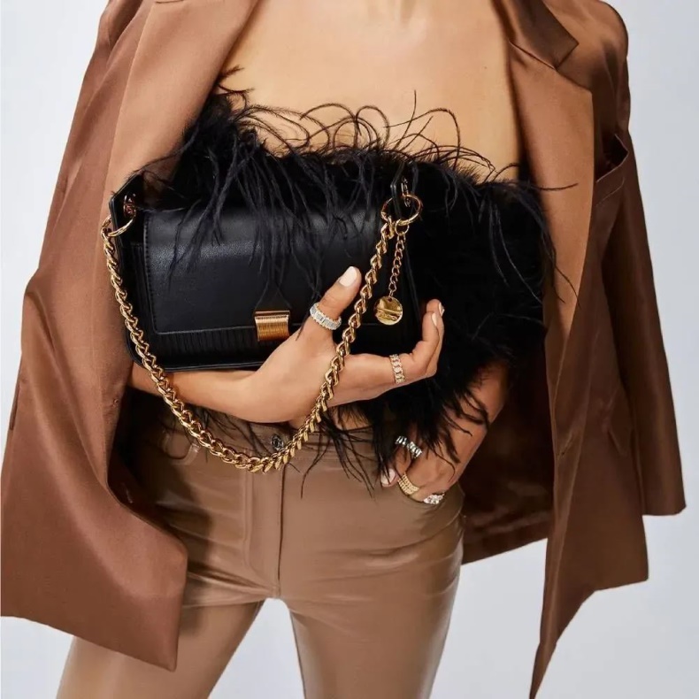 Mode Aldo Stria Dame Håndtaske Skuldertaske Sort