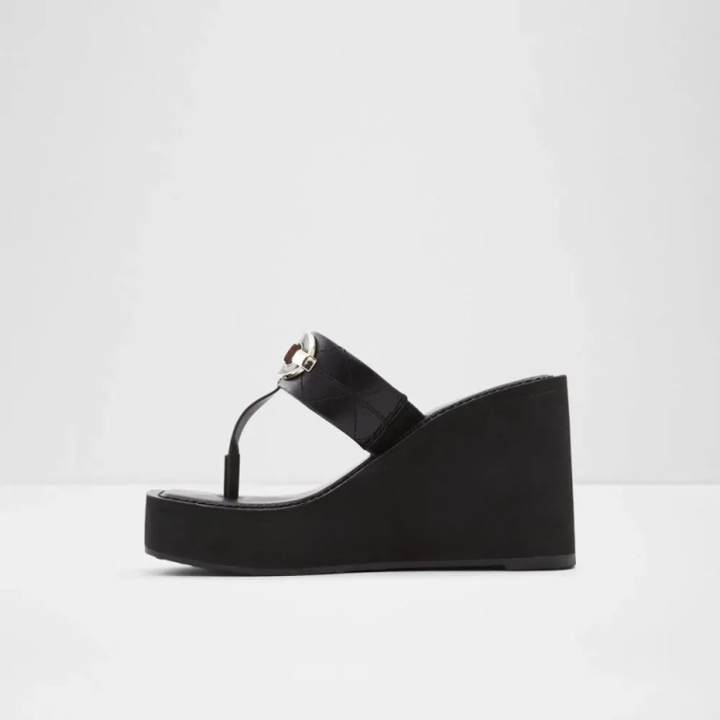 Fashion Aldo Sunseek Kvinders Kilet Strandsandal Sort