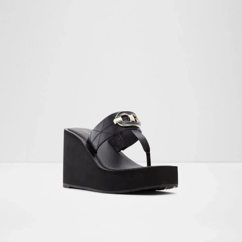 Fashion Aldo Sunseek Kvinders Kilet Strandsandal Sort