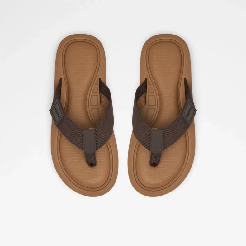 Tengen Herre Flad String Sandal Mørkebrun Aldo Mode