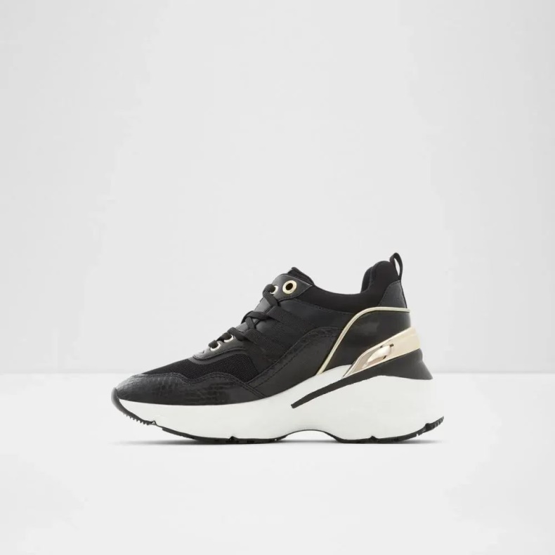 Fashion Sort Aldo Thaliri Wedge Sneaker Til Kvinder