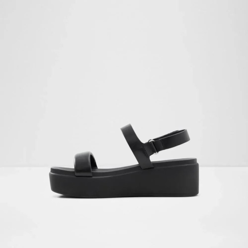 Aldo Fashion Sort Tisdal Sandal Med Stropper Til Kvinder
