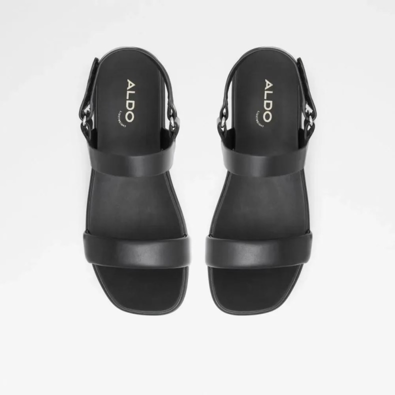 Aldo Fashion Sort Tisdal Sandal Med Stropper Til Kvinder