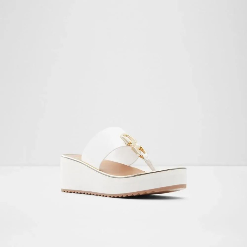Toea Dame Rem Wedge Strand Sandal Anden Hvid Aldo Mode