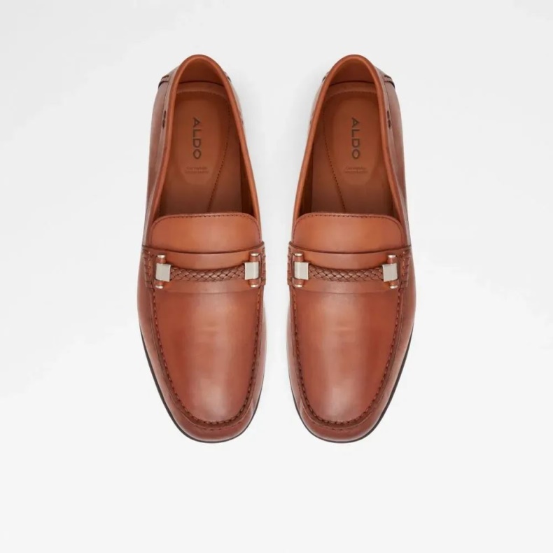 Aldo Cognac Mode Zirnuflex Mænds Flad Slip On Loafer